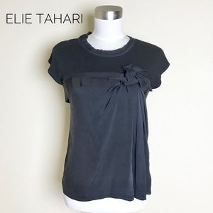Elie TAHARI Bow Tank Top Mixed Media Silk Knit